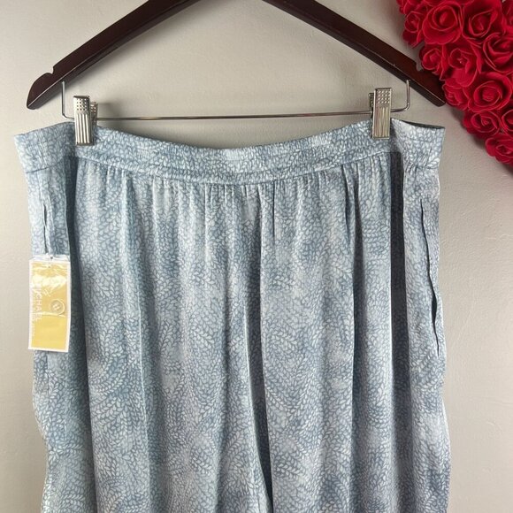 Michael Michael Kors Petite XL Wide-Leg Silky Pants PXL in Chambray - Picture 6 of 11